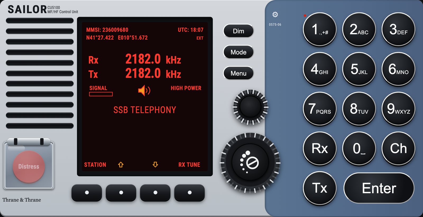 Simulatore SAILOR CU5100 MF/HF DSC