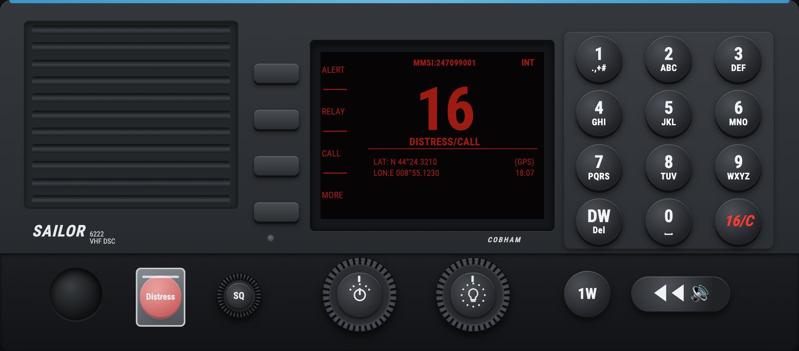 Simulatore SAILOR 6222 VHF DSC
